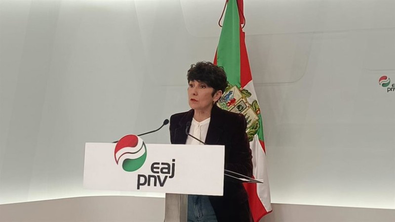 ep la portavoz del pnv en el congreso de los diputados maribel vaquero en una rueda de prensa en