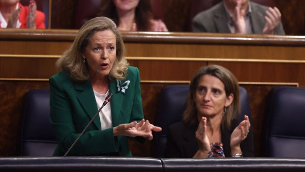 ep la vicepresidenta primera del gobierno y ministra de asuntos economicos nadia calvino interviene