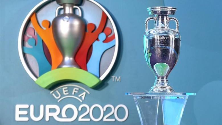 ep trofeo y logo de la eurocopa 2020
