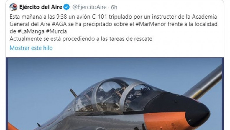 Tuit de Joan Marc Jesús sobre el accidente del caza en Murcia | TWITTER JOAN MARC JESÚS ep tuit de joan marc jesus sobre el accidente del caza en murcia