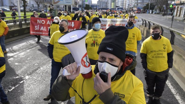 ep archivo - manifestantes de siemens gamesa en as somozas