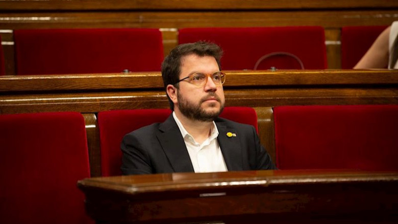 El vicepresidente de la Generalitat, Pere Aragonès, en el Parlament, en una imagen de archivo | DAVID ZORRAKINO - EUROPA PRESS ep el vicepresidente de la generalitat pere aragons en el parlament en una imagen de archivo
