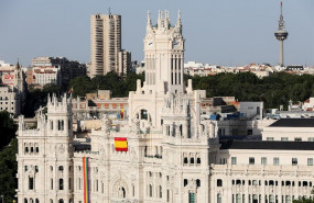 ep imagen de recurso de la fachada del palacio de cibeles de madrid sede del ayuntamiento de la