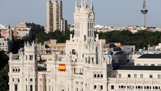 ep imagen de recurso de la fachada del palacio de cibeles de madrid sede del ayuntamiento de la