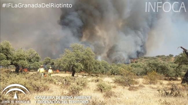 Incendio en La Granada de Riotinto | EUROPA PRESS/ INFOCA ep incendiola granadariotinto