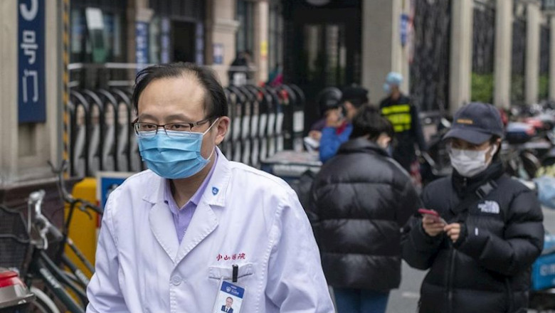 ep march 3 2020 shanghai china - a doctor wears a surgical mask as protection against the ep march 3 2020 shanghai china - a doctor wears a surgical mask as protection against the