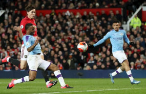 ep raheem sterling remata a puerta durante un manchester united-manchester city de la premier league