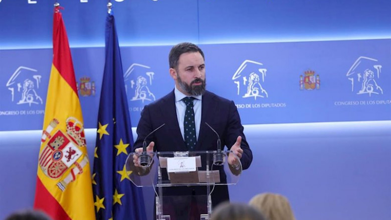 Santiago Abascal en rueda de prensa en el Congreso | Jesús Hellín - Europa Press - Archivo ep santiago abascal en rueda de prensa en el congreso