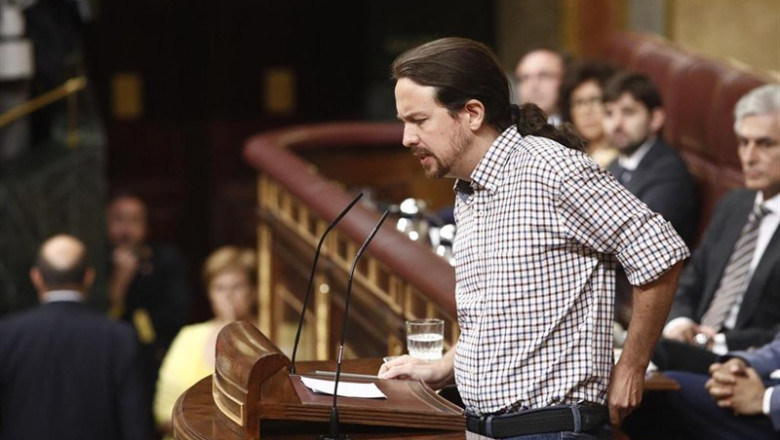 ep secretario generalpodemos pablo iglesias duranteintervencioncongresolos diputados previala segunda votacionla investiduracandidato socialistala presidenciagobierno
