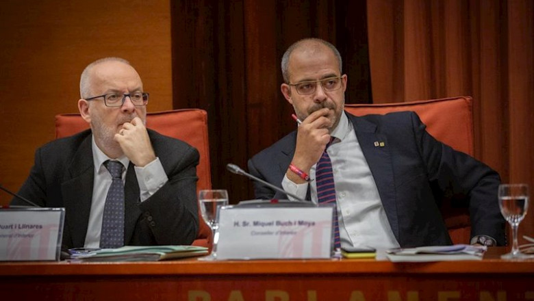 ep el conseller de interior miquel buch d en la comision de interior para dar una comparecencia por