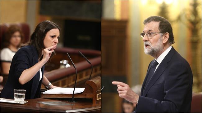 Irene Montero y Mariano Rajoy en el debate de la moción de censura | EUROPA PRESS ep irene monteromariano rajoydebatela mocioncensura