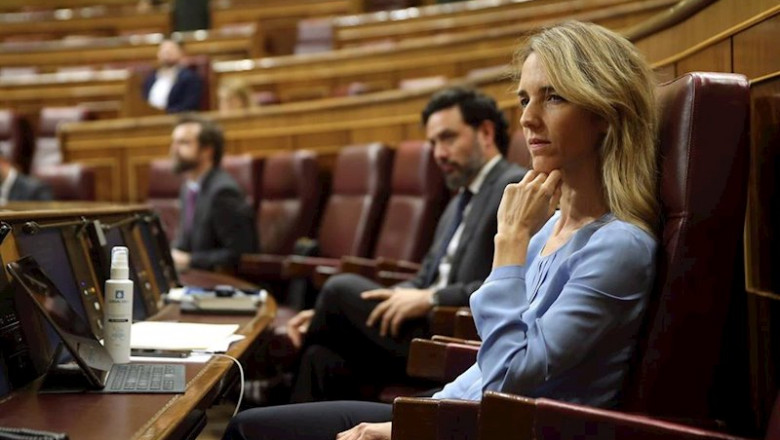 La portavoz del PP en el Congreso, Cayetana Álvarez de Toledo, durante el debate en el Congreso que acueda la prórroga del estado de alarma hasta el próximo 11 de abril. En Madrid (España), a 25 de marzo de 2020. | Pool ep la portavoz del pp en el congreso cayetana alvarez de toledo durante el debate en el congreso que