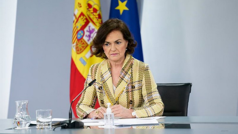 La vicepresidenta primera, Carmen Calvo | A. Pérez Meca. POOL/Europa Press - Europa Press ep la vicepresidenta primera carmen calvo comparece en rueda de prensa posterior al consejo de