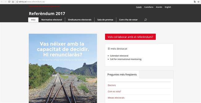 Captura de pantalla de la réplica de la web del referéndum. | EUROPA PRESS ep capturapantallala replicala webreferendum
