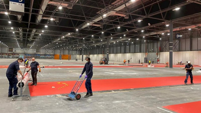 Comienzan a montar el 'hospital provisional' en Ifema | COMUNIDAD DE MADRID ep comienzan a montar el hospital provisional en ifema