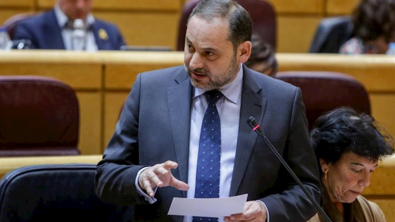 El ministro de Transporte, José Luis Ábalos, durante la segunda sesión de control celebrada en el Senado en esta legislatura para responder a la oposición, en Madrid, a 25 de febrero de 2020. | Ricardo Rubio - Europa Press ep el ministro de transporte jose luis abalos durante la segunda sesion de control celebrada en el