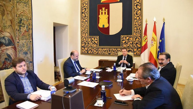 ep el presidente de castilla-la mancha emiliano garcia-page participa en la videoconferencia de