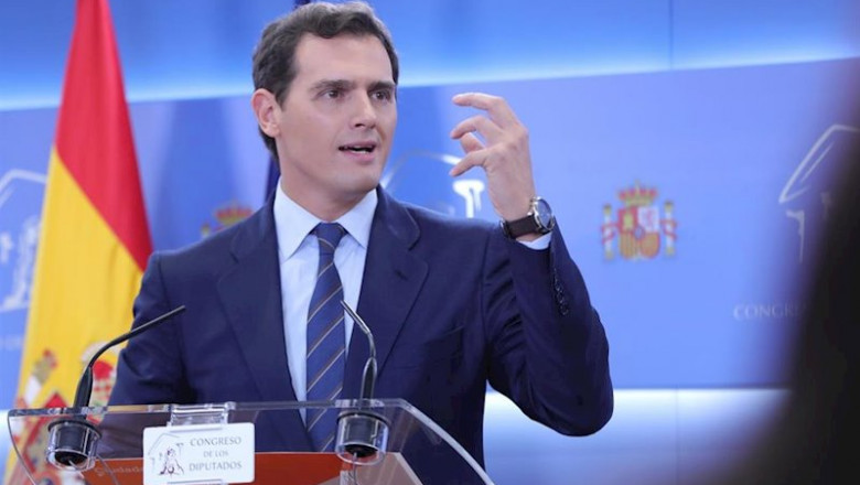 ep el presidente de ciudadanos albert rivera durante la rueda de prensa ofrecida tras conocerse la