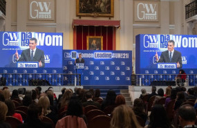ep el presidente del gobierno pedro sanchez interviene en el acto mujeres liderando la onu del siglo