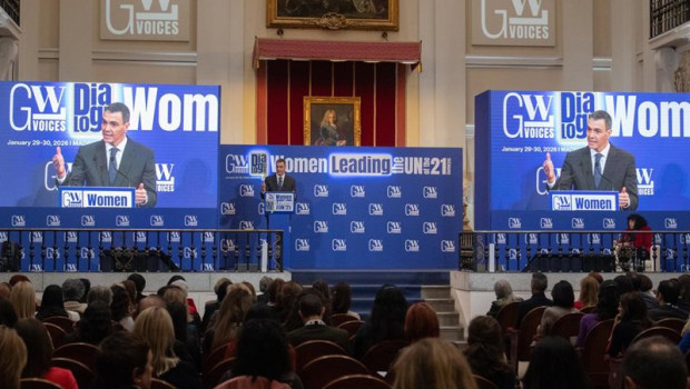 ep el presidente del gobierno pedro sanchez interviene en el acto mujeres liderando la onu del siglo
