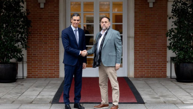 ep el presidente del gobierno pedro sanchez recibe al presidente de esquerra republicana de