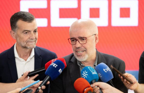 ep el secretario general de ccoo unai sordo d y el coordinador federal de iu antonio maillo i