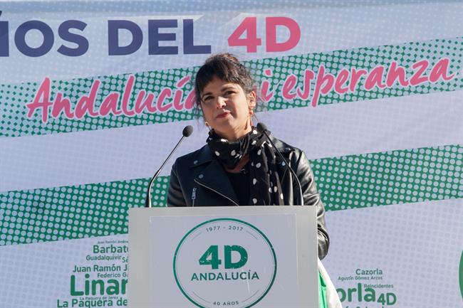 La líder de Podemos Teresa Rodríguez en un acto en Sevilla por el 4D | EUROPA PRESS ep la liderpodemos teresa rodriguezun actosevilla4d