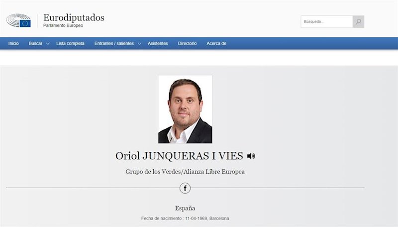 ep perfil del lider de erc oriol junqueras en la web del parlamento europeo