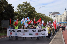 ep trabajadores de bbva protestan por el ere el 26 de mayo de 2021