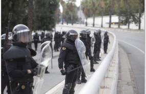 ep unidades de la guardia civil desplegados en cataluna ante la convocatoria de huelga por la
