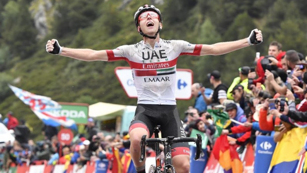 ep 01 september 2019 spain ctra dels cortals dencamp slovenian cyclist tadej pogacar of uae team