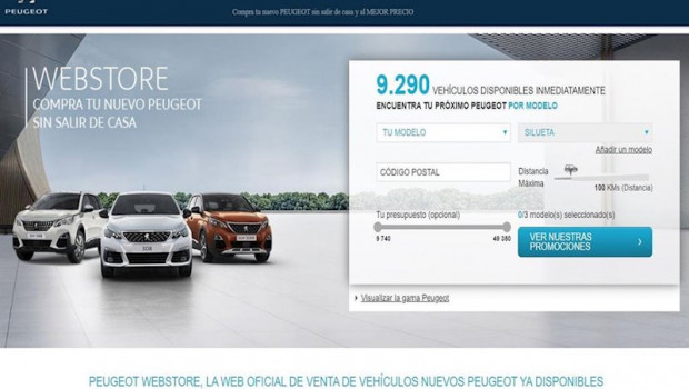 ep captura de pantalla de la web de compra de peugeot
