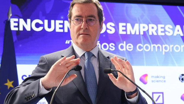 ep el presidente de la ceoe antonio garamendi interviene durante el encuentro 15 anos de compromiso