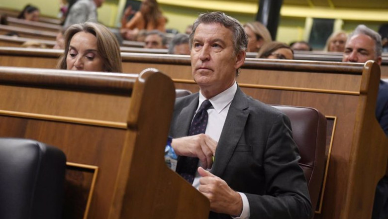 ep el presidente del partido popular alberto nunez feijoo durante una sesion de control al gobierno