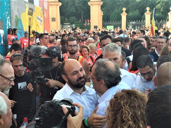 Marcel Mauri (Òmnium) y el pte. Quim Torra en la Diada 2018 | EUROPA PRESS ep marcel mauri mnium ypte quim torrala diada 2018