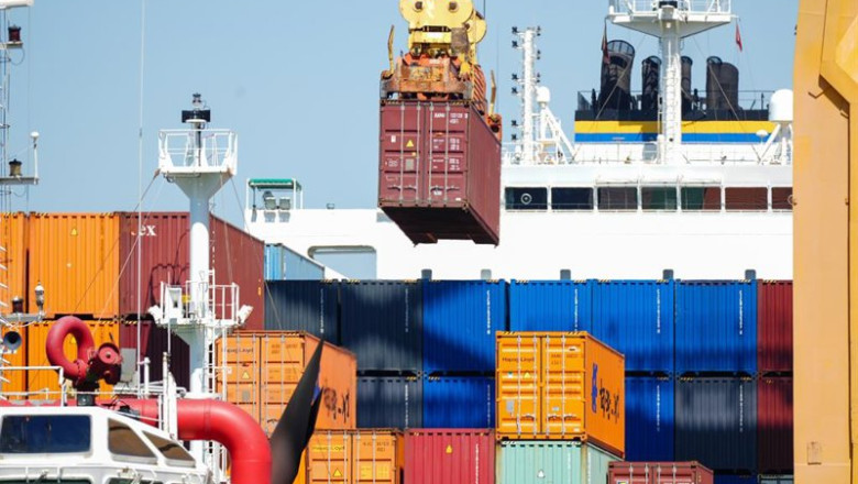 ep archivo   porta contenedores en el puerto de huelva a 21 de mayo de 2025 en huelva andalucia