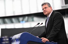ep el comisario de comercio y negociador con eeuu maros sefcovic explicando el estado de las