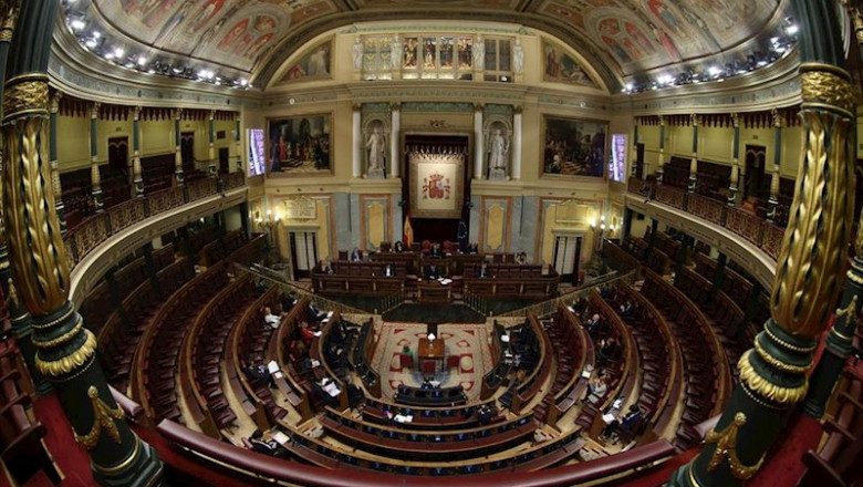 El hemiciclo del Congreso, prácticamente vacío por el coronavirus | Pool ep el hemiciclo del congreso practicamente vacio por el coronavirus