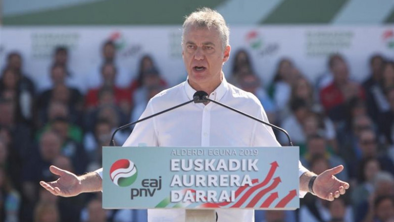 ep el lehendakari inigo urkullu interviene durante el acto politico del alderdi eguna del pnv en