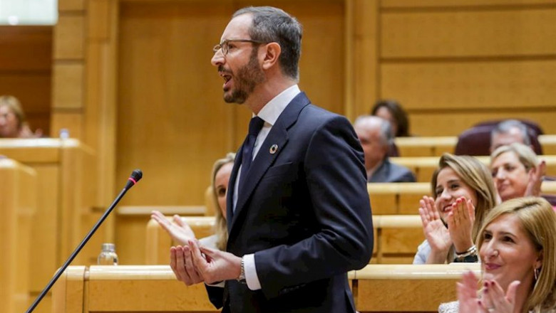 El portavoz del PP en el Senado, Javier Maroto, durante la sesión de control al Gobierno en el Senado en Madrid el 25 de febrero de 2020 | Ricardo Rubio - Europa Press ep el portavoz del pp en el senado javier maroto durante la sesion de control al gobierno en el