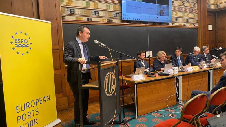 ep el presidente de puertos del estado gustavo santana en la presentacion del informe