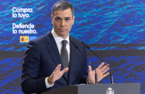 ep el presidente del gobierno pedro sanchez durante la rueda de prensa en el complejo de la moncloa