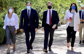 ep el presidente del pp pablo casado y el presidente del partido en castilla la mancha paco nunez en