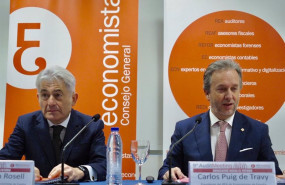 ep el presidente del registro de economistas auditores rea carlos puig de travis y el presidente del