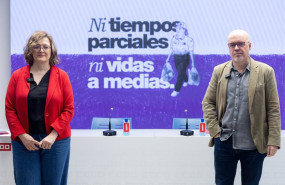 ep el secretario general de ccoo unai sordo y la secretaria confederal de mujeres e igualdad