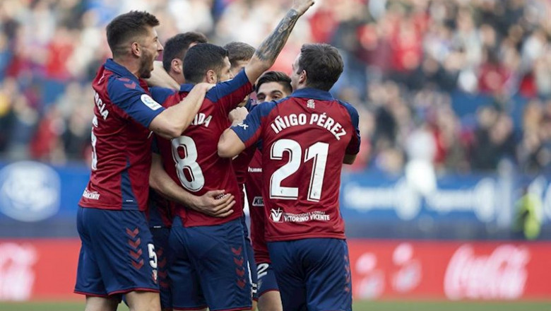 ep los jugadores de osasuna celebran el gol ante el real madrid en laliga santander 2019-2020 ep los jugadores de osasuna celebran el gol ante el real madrid en laliga santander 2019-2020
