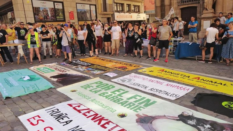 ep manifestacionpamplonareclamar unas fiestas libressufrimiento animal
