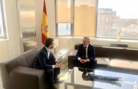 ep reunion entre el lider del pp pablo casado y el presidente del pp de aragon luis maria beamonte