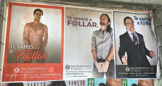 Carteles electorales promocionan el Salón Erótico | EUROPA PRESS ep carteles electorales promocionansalon erotico