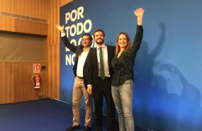ep el candidato del pp al gobierno pablo casado con el lider del pp balear biel company y la